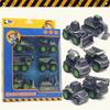 1/60 Alloy Cartoon Construction Vehicle Set Model, Excavator Dumper Mixer Truck Toys, Construction Transporter Toys