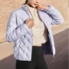 SAUCONY Уличная стеганая легкая однотонная куртка-пуховик с воротником-стойкой и длинными рукавами, женская верхняя одежда серого и фиолетового цвета SC1230093A-PP06