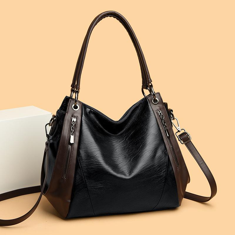 Женская сумка Большая сумка Простая мягкая кожаная сумка через плечо на одно плечо Сумка для мамы