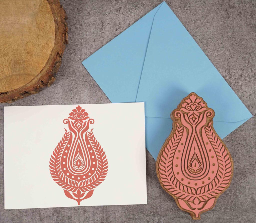 IBA Indianbeautifulart Textile Printing Block Asian Motif Hand Carved Wooden Stamp Wood Block Printing Textile Stamp For Fabric Pottery Blocks- 5