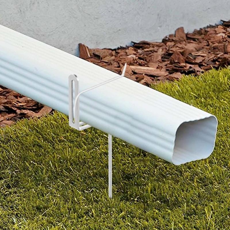 2Pcs Adjustable Gutter Extension Bracket Outdoor Rain Gutter Stake Extension Support RustProof Anchors For Pipe Support