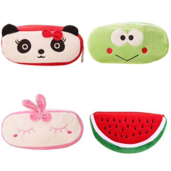 Cute Watermelon Frog Panda Rabbit Soft Pencil Pen Case Makeup Pouch Phone Bag
