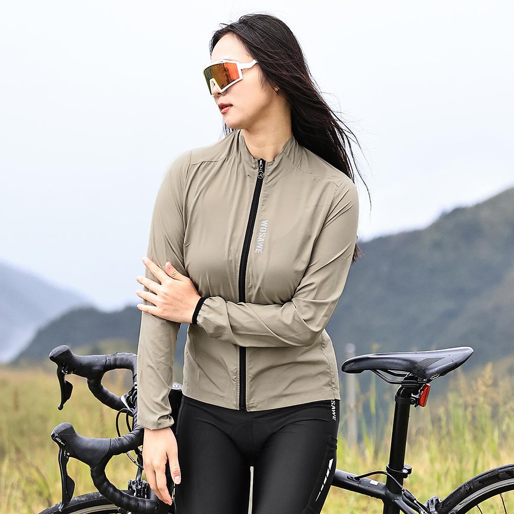 Wosawe Женская светоотражающая велосипедная куртка MTB велосипедная ветровка с длинным рукавом велосипедное пальто дышащая легкая куртка спортивная одежда сетчатая одежда