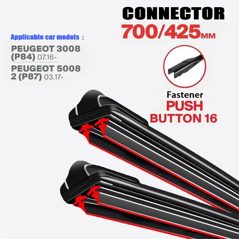 Push Button 16 Wiper Blades 700/425mm (28"+17") for Peugeot 3008 (P84) & 5008 2 (P87)