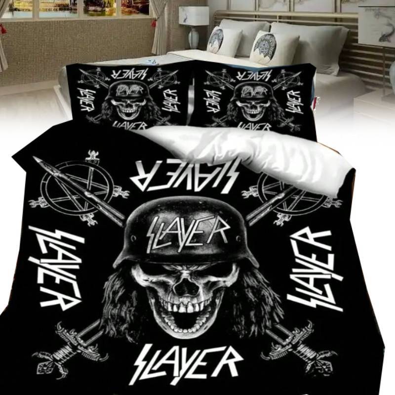 Постельное белье Slayer Heavy Metal Music 3 предмета в современном минималистичном стиле для детской комнаты