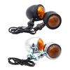 2pcs Motorcycle Turn Signals IP66 Waterproof Amber Lens Retro Motorbike Indicator Blinker Lights 12V Motorcycle Accessories