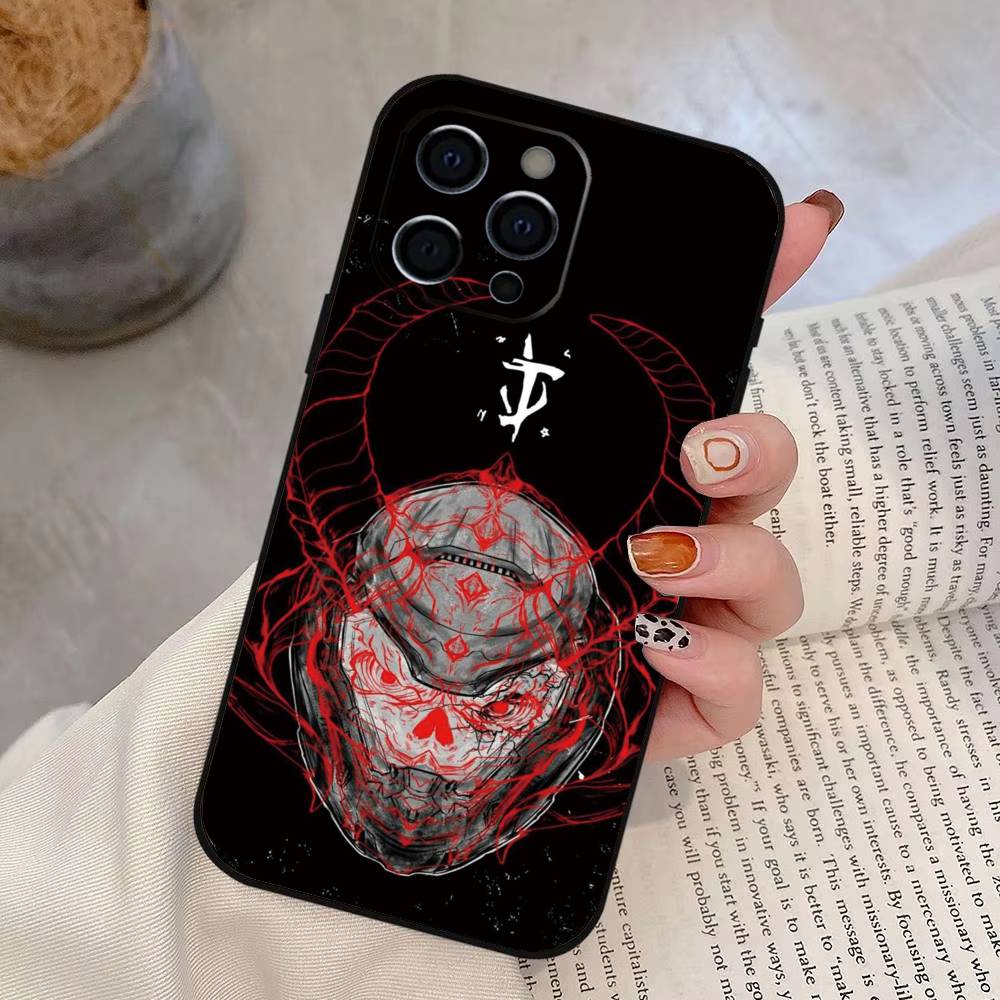 Чехол для телефона Game D-DoomS S-Slayer для iPhone 17,16,15,14,13,12,11 Plus,Pro Max,XS, Мягкий силиконовый черный чехол