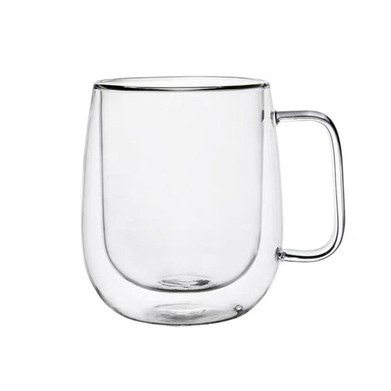 150/250/350 мл Термостойкие стеклянные чашки Двухстенная стеклянная кофейная чашка с ручкой Чашка для завтрака, молока, воды Прозрачные чашки для сока, пива