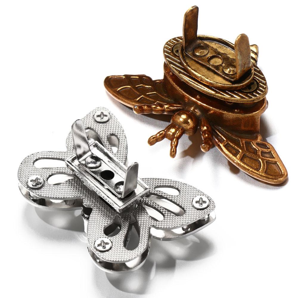 Fashion Handbag Purse Leather Craft Retro Turn Lock Bag Clasp Hardware Bee Shape Metal Buckles