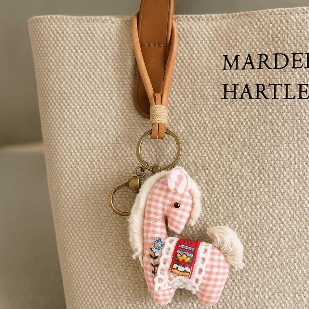 Stuffed Animal Horse Year Key Ring Cute Design Pony Pendant Backpack Decoration