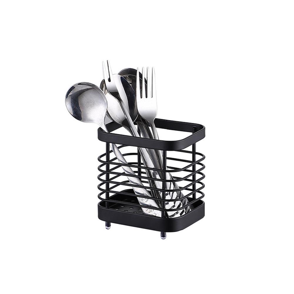 Stainless Steel Utensil Storage Organizer Draining Hole Base Chopstick Drying Racks Household