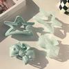 Jelly Color Bow Hair Clip Five-pointed Star Shark Clip Fashion Hairpin  for Women Hair Accessories