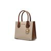 Michael Kors MK Mercer Vintage Lock Color Block French Commuter Leather Accordion Handbag Medium Women handbags Brown 35S1GM9M2T-299