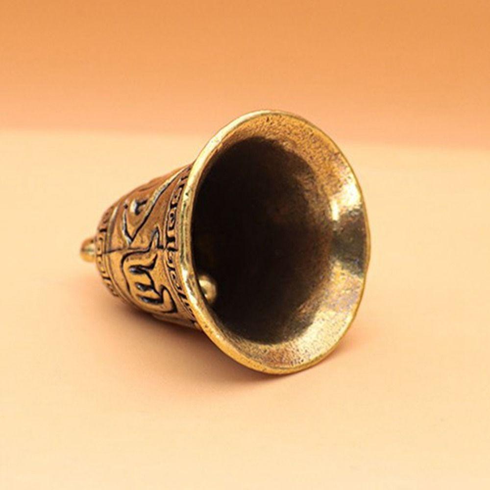 Подвеска-брелок в виде колокольчика в китайском стиле с шестью словами из латуни, хэллоуин, национальный прилив, бронзовый бутик, подвеска-брелок в виде ветряного колокольчика