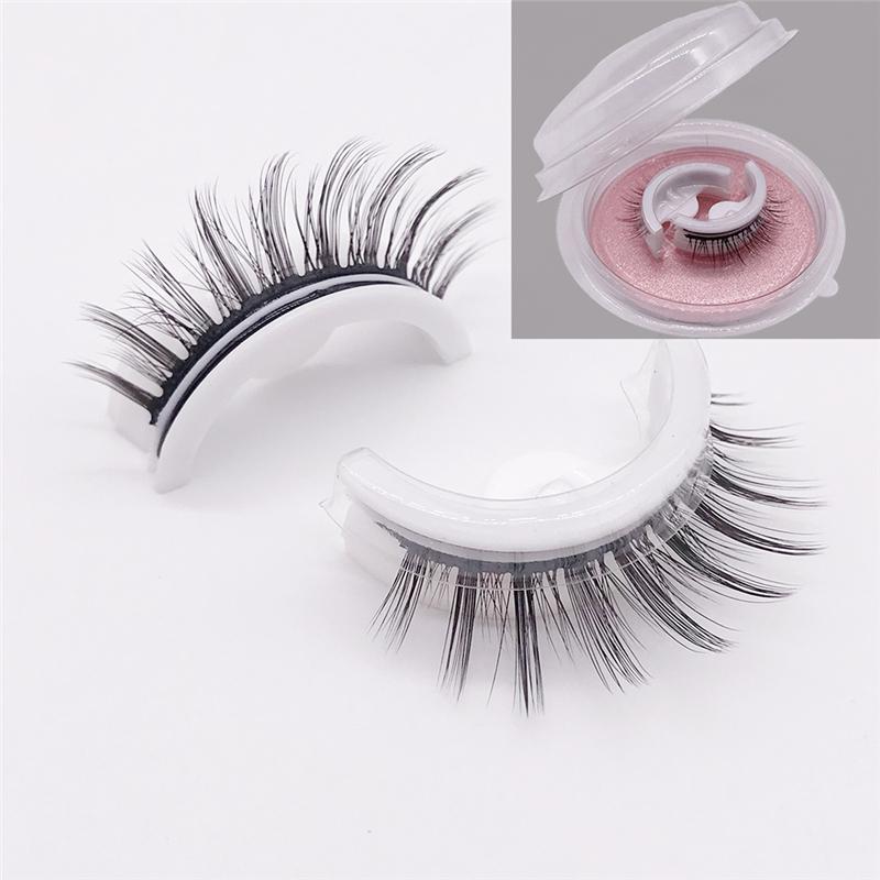 1Pair Glue Free Mink Eyelashes No Residue On The Skin 3D False Eyelashes Reusable Natural Long Eyelash Makeup Self-adhesive