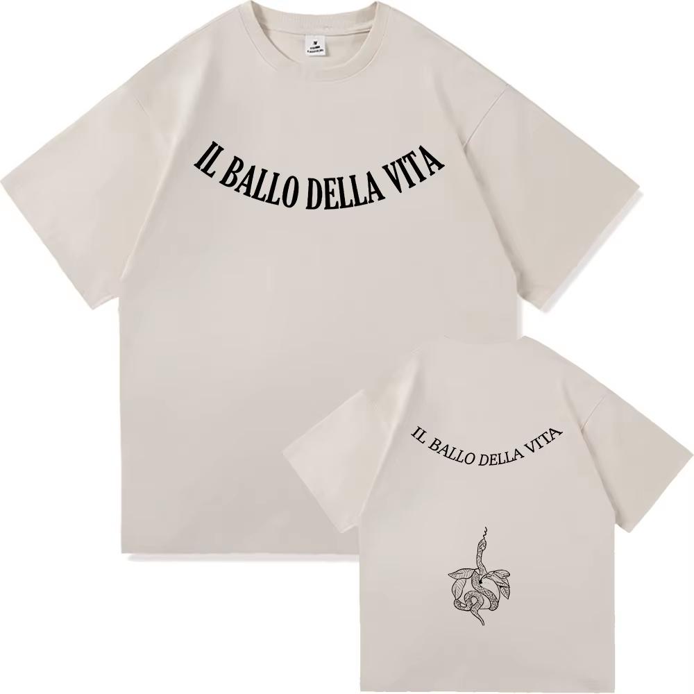 Damiano David Il Ballo Della Vita Tattootshirt Funny Little Fears UnisexUnisex Clothing Next Summer Clothes Cotton Tshirts Gifts