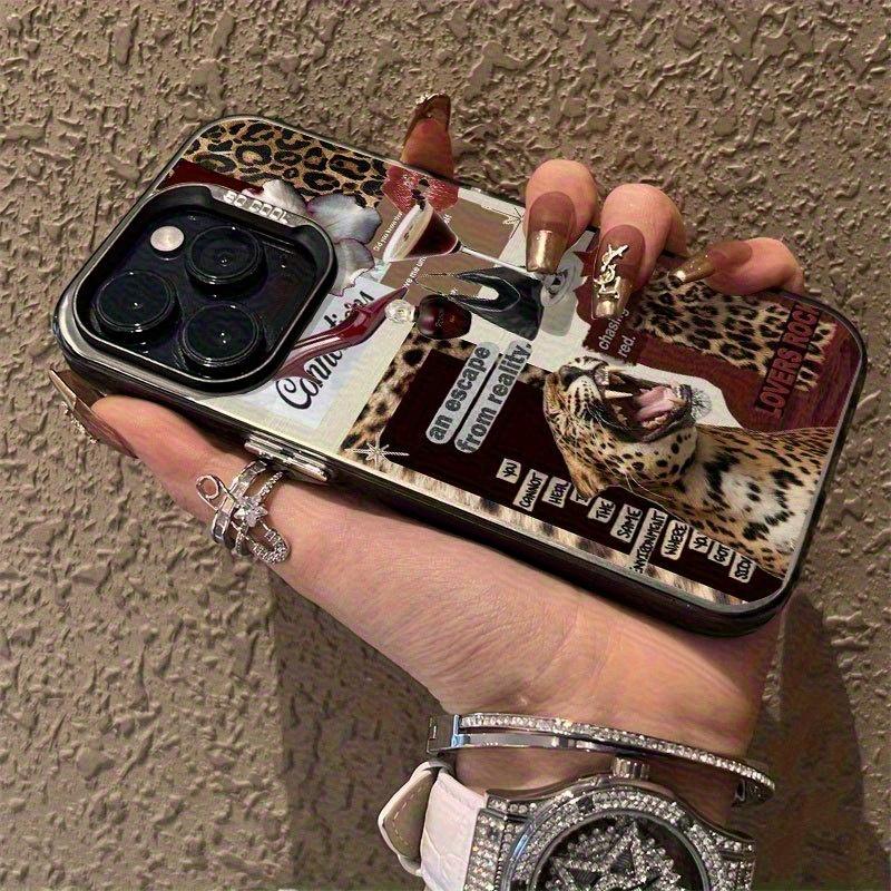 Чехол для телефона с принтом губ леопарда, подходит для iPhone 17 16 15 14 13 12 11 Pro/ Max /Plus, противоударная задняя крышка