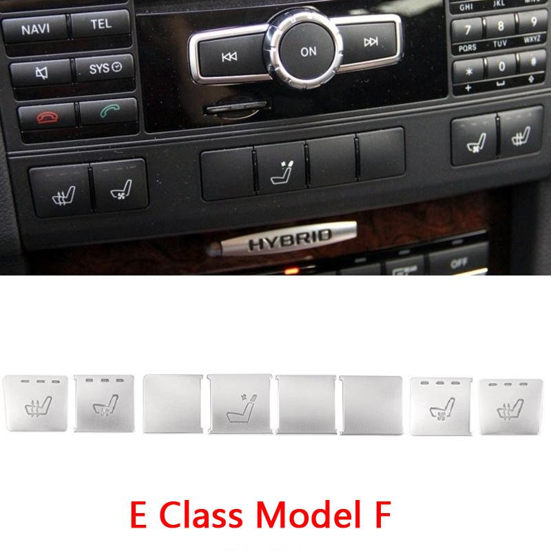 Car Center Console CD Panel Multimedia Buttons Cover Stickers For Mercedes Benz E Class W212 2010-13 Interior Accessories Decals