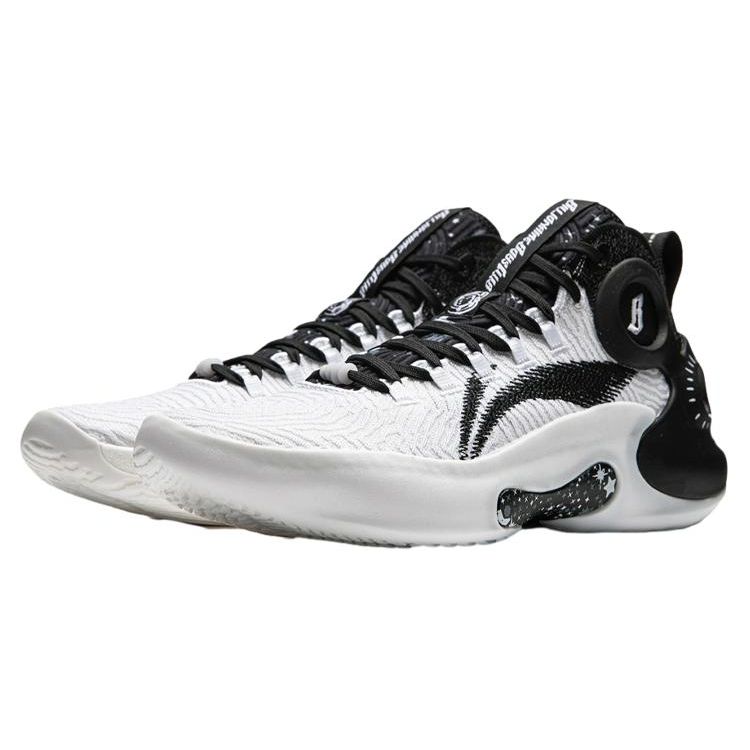Баскетбольные кроссовки Billionaire Boys Club X Li Ning Yu Shuai, сверхпрочные, противоскользящие, среднего размера, мужские, черные, белые, ABAU003-15
