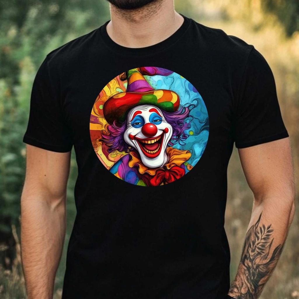 T-Shirt Herren Happy Clown Motiv Baumwolle Größe XS bis 5XL