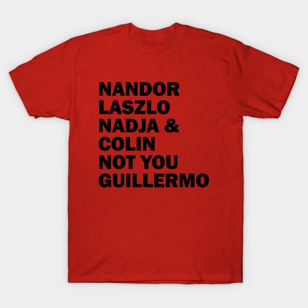 Мужская черная футболка с принтом Nandor Laszlo Nadja And Colin Not You Guillermo Печать методом термопереноса без вырезки Хлопковая футболка