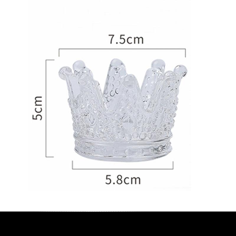 Vintage glass ashtray, living room decoration, mini storage items, photo props, crown candle holder ornaments