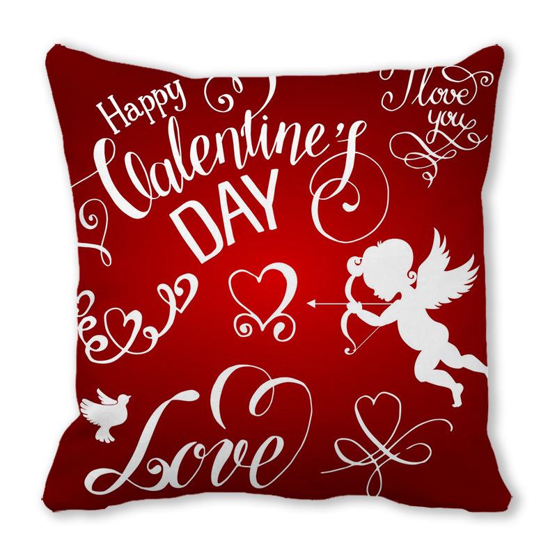 Home Decor Red Heart Patterns: Love themed Pillow Covers Pattern Cushion Cover Suitable for Sofa Bedroom Car Pillow Cover