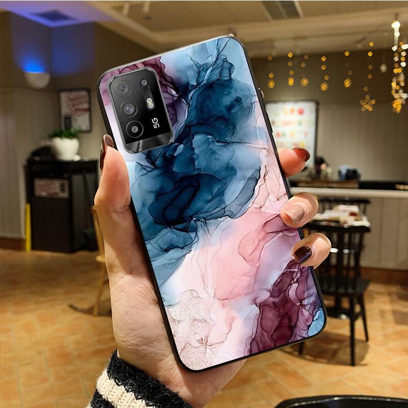 Чехол для телефона с цветным мрамором для OPPO A54 A74 A94 A53S A9 A5 A15 A16 A91 A96 A76 Reno8 8Pro Reno2 Z