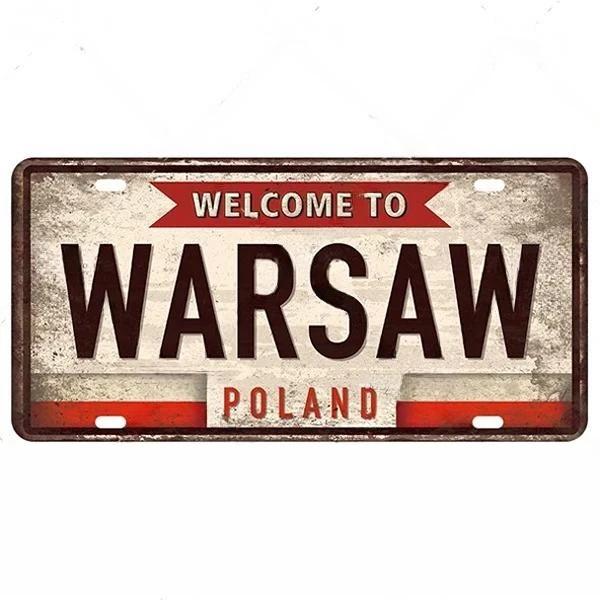 Vintage Berlin Madrid New York Paris Country City Style Plate Metal Sign Plaque Tin Sign Man Cave Bar Club Poster Decoration