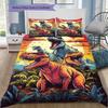 Tyrannosaurus Dinosaur Sunset Jungle Print 3‑Pieces Duvet Cover Set Prehistoric Animal Bedding Bedroom Home Decor Without Pillow Core Comforter