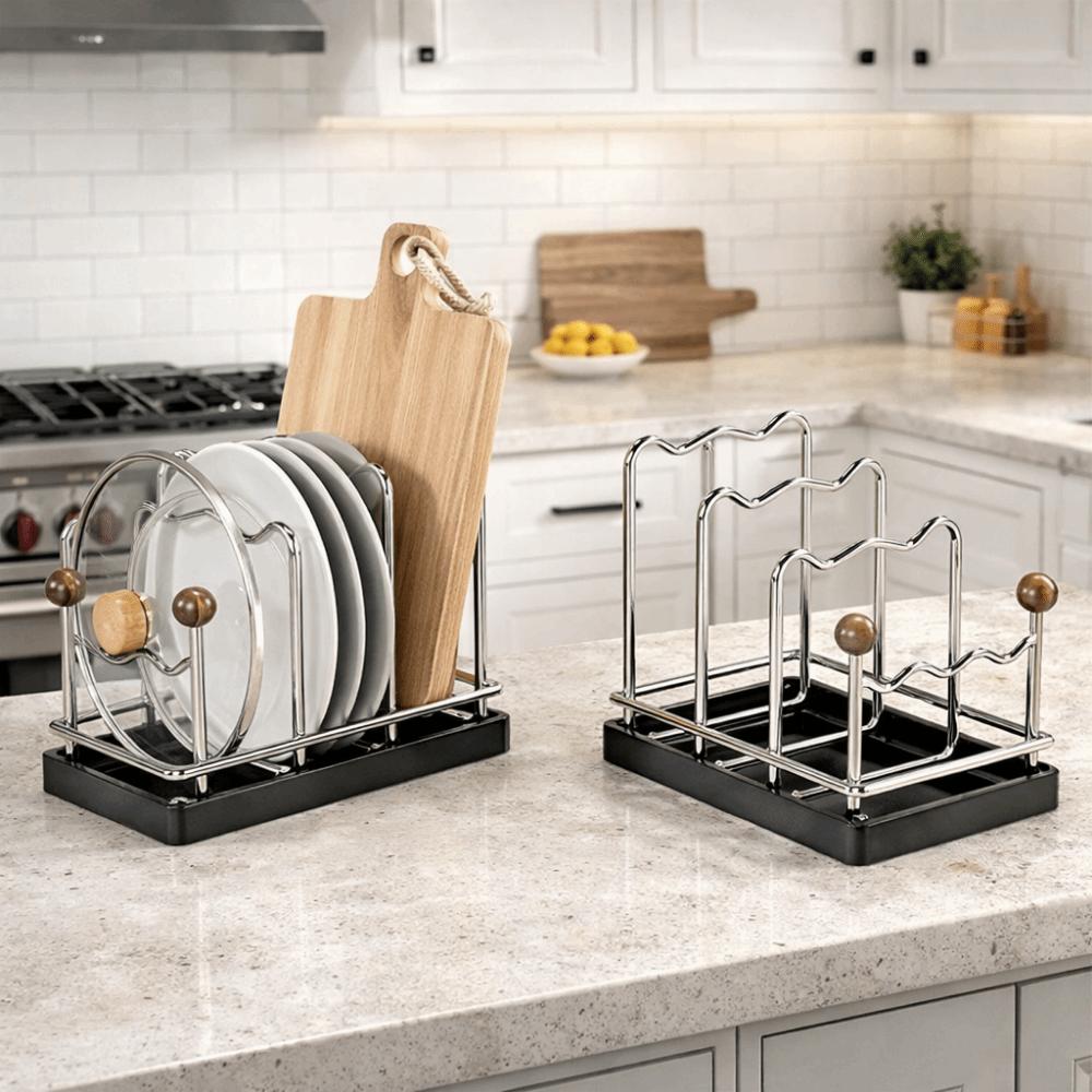 Multi Layer Pot Lid Storage Rack Vertical Cutting Board Holder Chopping Board Organizer  Plates