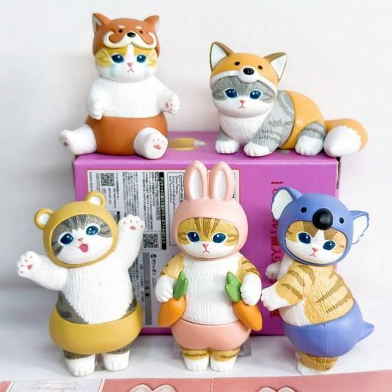 Animal Cat Series 2 Cat Figure 5 Piece Set Animal Display Decoration Keyring Gift, Popular Toys In Korea