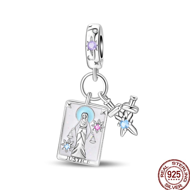 Медь Таро Звезда Луна Солнце Крест Библия Святое Благословение Амулет Бусины Подходят 3 мм Пан Оригинальный Браслет Сделай сам Подарок