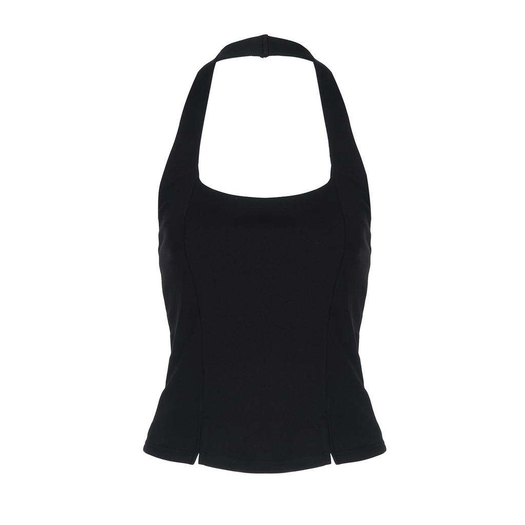 Европейская и американская женская одежда зима новая сексуальный топ-труба на бретельках с открытой спиной Спелая девушка короткий облегающий топ на бретелях женский