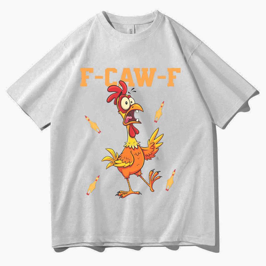 Funny FCawF Humorous Rooster Emoji Graphic Oversized Unisexs and Womens Tshirt Aesthetic Teen Hiphop Cotton Y2K Bug Tshirt