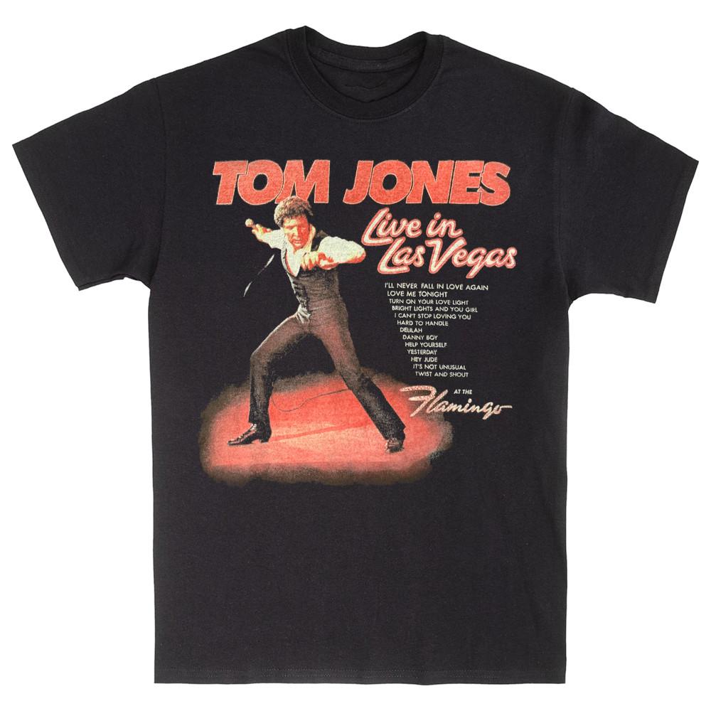 Vintage Tom Jones Live in Las Vegas Shirt Classic Black Unisex