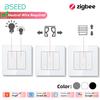 BSEED Zigbee Серия настенных умных переключателей с кликом для штор/освещения/рольставней, с желтой подсветкой, стеклянная рамка, управление через приложение Tuya
