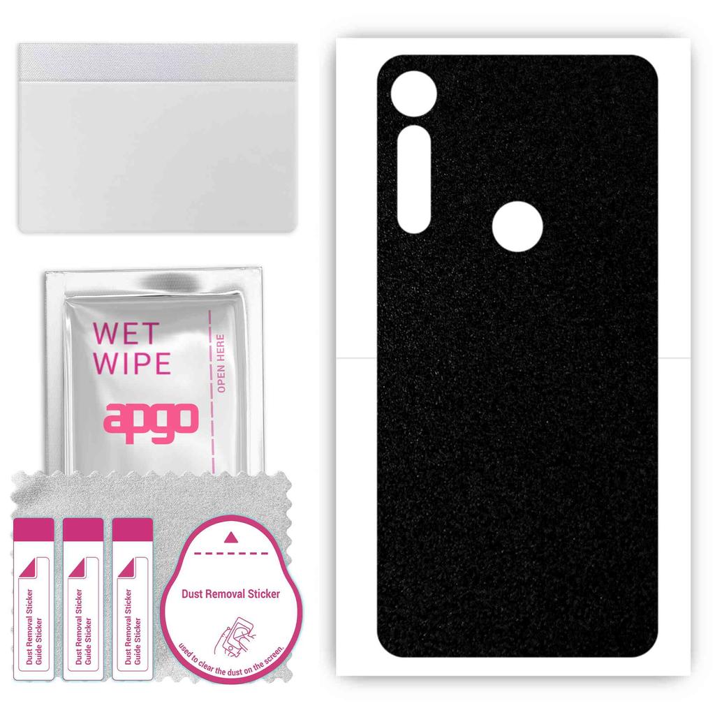 apgo Protective Skin Sticker for the Back Compatible with Motorola Moto G8 Play, Wrap Film, Foil, Vinyl - Pattern Matte Black