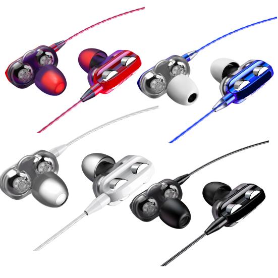 A4 Универсальный проводной динамический сабвуфер с управлением, двойные наушники-вкладыши, гарнитура