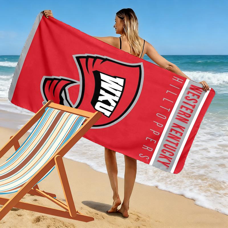 Western Kentucky Hilltoppers Print Beach Towel, Large Soft Quick Dry Towel for Beach Camping Swimming