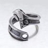 Heavy Duty Spanner Finger Ring Silver Plated Biker Jewelry Wrench-Shaped Open Ring  Boys Girls