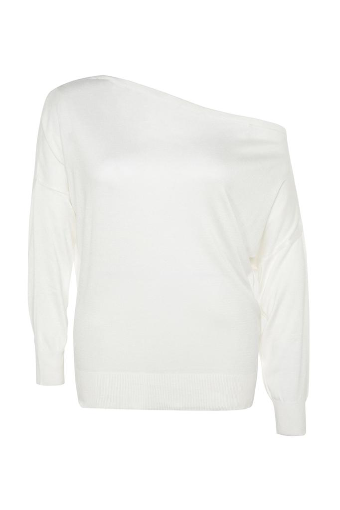 Женская мода, новый свитер большого размера, черный трикотаж с вырезом лодочкой, свитер