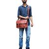 16" Leather Messenger Bag Laptop Case Office Briefcase Gift for Men Computer Distressed Shoulder Bag