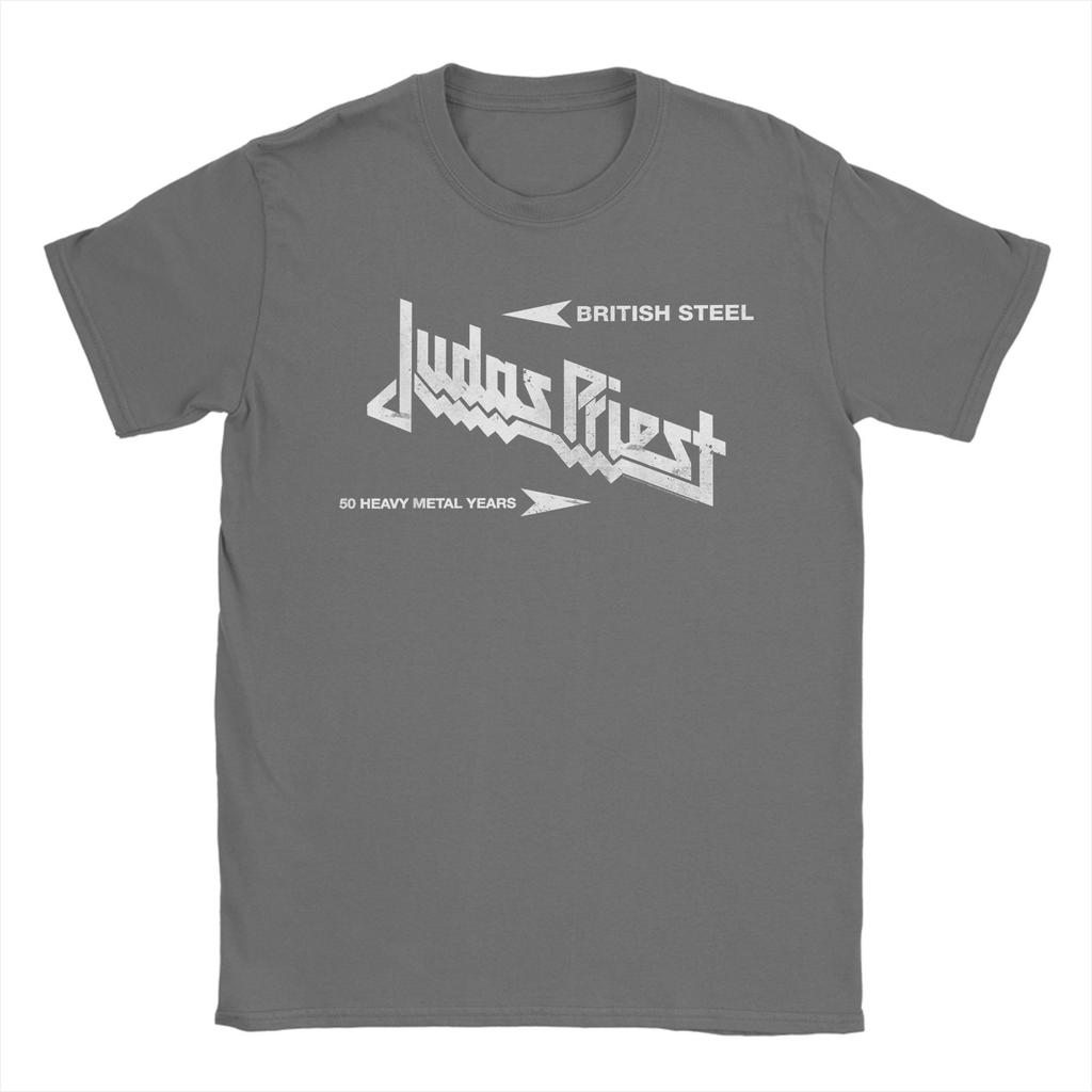 Новинка Футболка Judas Priest British Steel Asphalt Мужская Футболки с круглым вырезом Музыка группы Футболки с коротким рукавом 4XL 5XL 6XL Одежда
