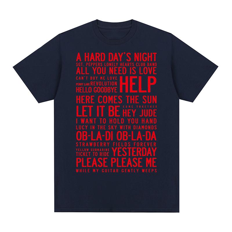 Hey Jude Some of Songs Vintage Tshirt Rock Band Cotton Men T shirt New TEE TSHIRT Womens tops