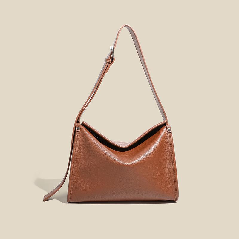 Trend Soft Leather Large Capacity Tote Bag Everything Daily Commute Shoulder Bag Minimalist Crossbody Bag