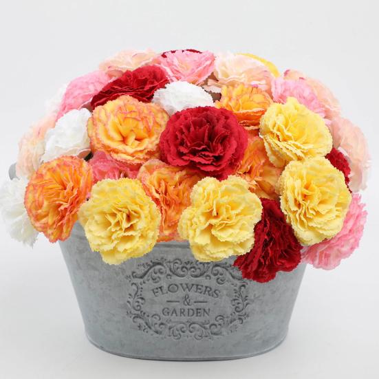 5 Pcs Artificial Faux Silk Carnation Picks 11.4" Fake Carnation Flowers with Stem for Wedding Home Table Centerpieces Floral Arrangement Decor