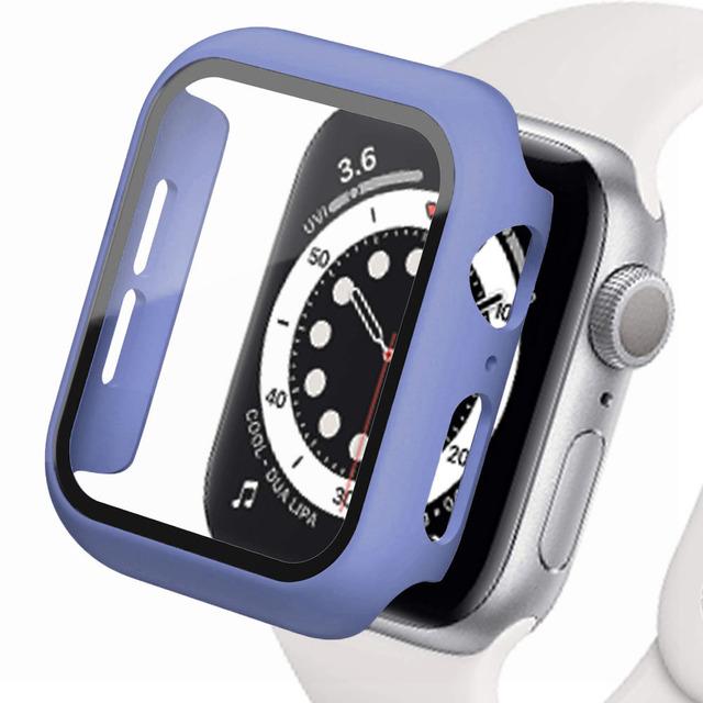 Закаленное стекло + чехол для Apple Watch 8, 44 мм, 40 мм, 42 мм, 38 мм, защитный бампер для ПК, защитный чехол для экрана iWatch series 7, 6, 5, 4, 3 se, 41 мм, 45 мм