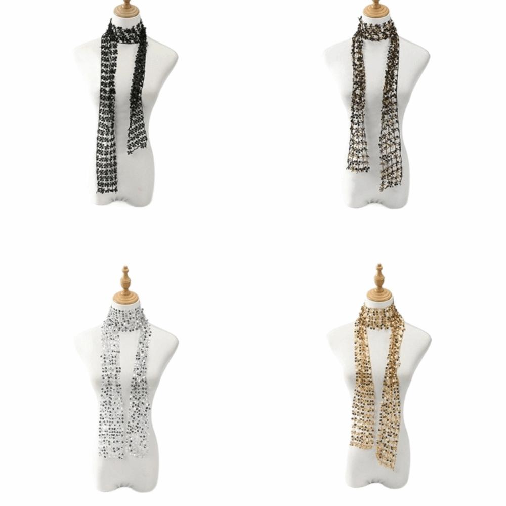 Sequins Belly Dancing Scarf Flower Shape Waist Chain Neck Wrap Sequin Scarf  Belly Dancing Belt