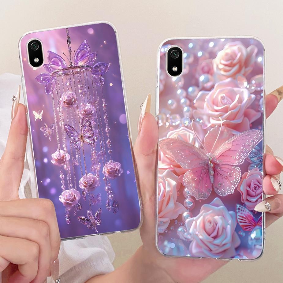 Чехол для Xiaomi Redmi 7A Роскошный Цветок Бабочка Расписной Чехол Мягкий Силиконовый Чехол Для Xiaomi Redmi 7 7A Redmi7 A Redmi7A Чехлы